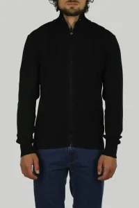 Sveter Trussardi Sweater Full Zip Pure Cotton Čierna M