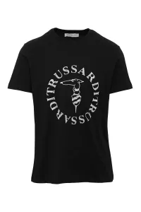 Tričko Trussardi T-Shirt Logo Cotton Jersey 30/1 Čierna S #3778073