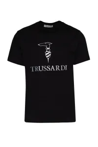 Tričko Trussardi T-Shirt Logo Cotton Jersey 30/1 Čierna Xxl
