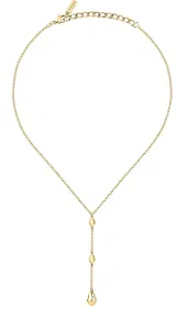 Trussardi Moderný dámsky pozlátený náhrdelník z ocele T-Design TJAXA09