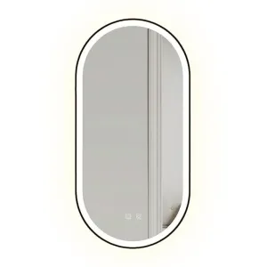 REA - Zrkadlo LED OVL 50x100cm Black HOM-02505