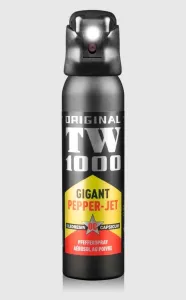 Obranný sprej so svetlom Gigant Pepper - Jet TW1000® / 150 ml (Farba: Čierna)