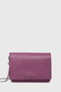 Kožená kabelka Twinset fialová farba #8764903