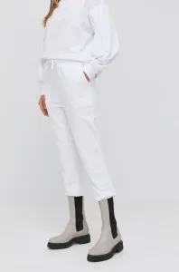 Nohavice Twinset dámske, biela farba, s nášivkou #4886803
