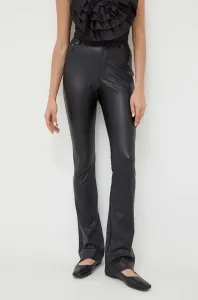 Nohavice Twinset dámske, čierna farba, priliehavé, vysoký pás #8766786