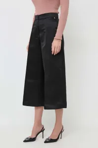 Nohavice Twinset dámske, čierna farba, strih culottes, vysoký pás