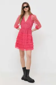 Šaty Twinset ružová farba, mini, áčkový strih