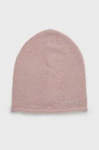 Vlnená čiapka Twinset ružová farba, z tenkej pleteniny, vlnená