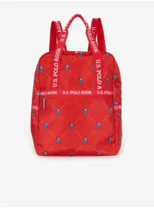 Červený dámsky vzorovaný batoh U.S. Polo Assn
