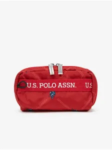 Červená dámska vzorovaná kozmetická taška U.S. Polo Assn