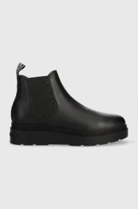 Kožené topánky chelsea U.S. Polo Assn. Penny dámske, čierna farba, na platforme, #8478556