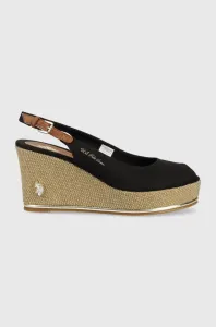 Sandále U.S. Polo Assn. Alyssa dámske, čierna farba, na kline, ALYSSA016D #8445945
