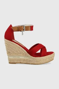 Sandále U.S. Polo Assn. dámske, červená farba, na kline #228337