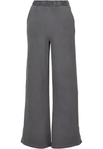 Urban Classics Ladies Heavy Terry Garment Dye Slit Pants darkshadow - 5XL