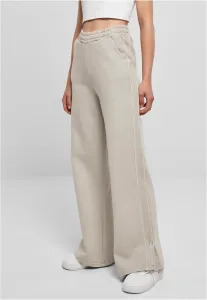 Urban Classics Ladies Heavy Terry Garment Dye Slit Pants warmgrey - 3XL