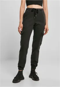 Urban Classics Ladies Knitted Denim High Waist Cargo Pants black - L