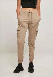 Urban Classics Ladies High Waist Cargo Comfort Jogging Pants softtaupe - XL