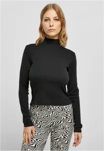 Women's long sleeves cut out at the back with ribbing black #8437074