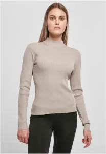 Urban Classics Ladies Rib Knit Turtelneck Sweater warmgrey - L