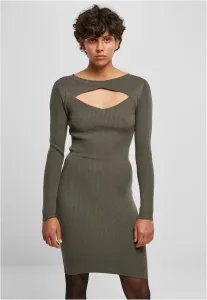 Urban Classics Ladies Cut Out Dress olive - 5XL