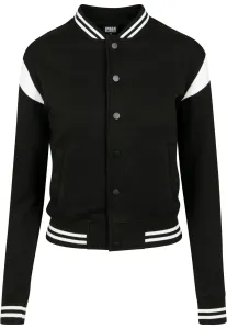 Urban Classics Ladies Inset College Sweat Jacket blk/wht - 4XL