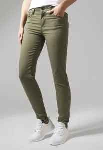 Urban Classics Ladies Skinny Pants olive - Size:27