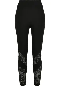 Urban Classics Ladies Highwaist Lace Inset Leggings black - 5XL