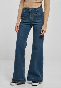 Urban Classics Ladies Vintage Flared Denim Pants deepblue washed - 30