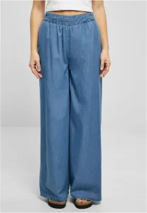 Women's Light Denim Wide-leg Trousers - Blue