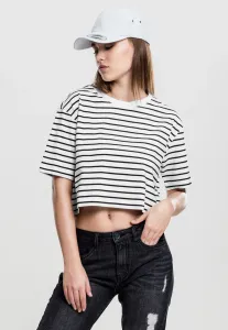 Urban Classics Ladies Short Striped Oversized Tee wht/blk - L