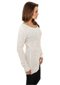 Urban Classics Ladies Long Wideneck Sweater offwhite - Size:XXL