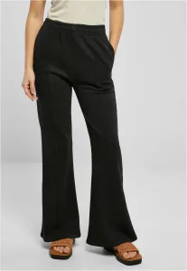 Women's Terry Flared Pin Tuck Pants Black #8439086