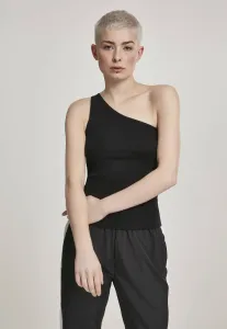Urban Classics Ladies Asymmetric Top black - Size:XL