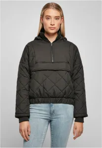Ladies Oversized Diamond Quilted Pull Over Jacket black - 3XL