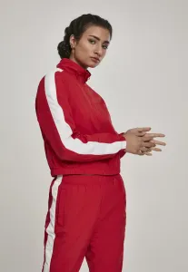 Urban Classics Ladies Short Striped Crinkle Track Jacket red/wht - M