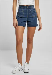 Women's Vintage Denim Shorts Navy Blue Washed #8543258