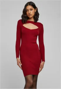 Urban Classics Ladies Cut Out Dress burgundy - Size:L