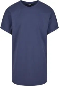 Men's Long Shaped Turnup Tee T-Shirt - Blue #9244541