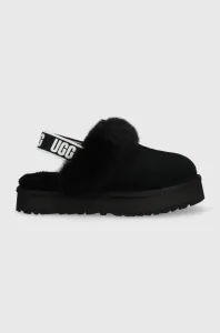 Kožené papuče UGG Funkette čierna farba #4226414