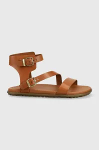 Kožené sandále UGG Solivan Strap dámske, hnedá farba, #238486