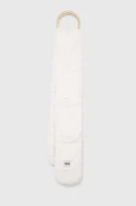 Šál UGG dámsky, biela farba, jednofarebný