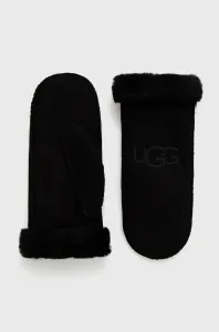 Semišové rukavice UGG 20932-BLK, dámske, čierna farba #7789575
