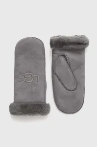 Semišové rukavice UGG 20932-BLK, dámske, šedá farba
