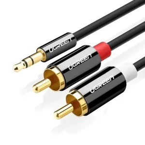 Ugreen AV116 audio kábel 3.5mm mini jack / 2RCA M/M 2m, čierny (AV116 10584)