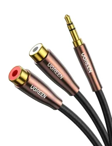 Ugreen AV194 audio kábel 3.5 mm jack / 2xRCA 25cm, čierny (AV194 50129)
