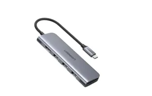 Ugreen CM195 HUB adaptér USB-C - 3xUSB - HDMI - SD/TF, šedý (70410)