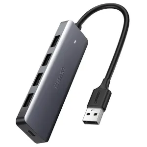 Ugreen CM219 USB HUB adaptér 4x USB 3.2 / Micro USB, šedý (CM219 50985)