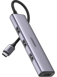 Ugreen CM473 HUB adaptér USB-C / 4x USB 3.2, strieborný (CM473 20841)