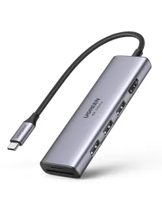 Ugreen CM511 HUB adaptér USB-C - 3x USB 3.2 / HDMI 4K / SD TF, šedý (60383 CM511)