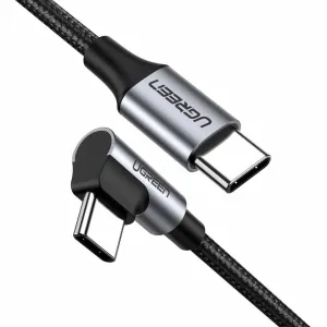 Ugreen Angled kábel USB-C / USB-C PD 60W 2A 1m, čierny (US255 50125)